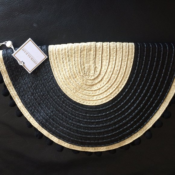 Shiraleah KELLY CLUTCH zip Pouch Black Natural - Picture 2 of 4